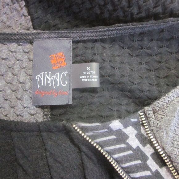 ANAC by Kimi  Size S Long Sleeve Black Gray Textured Pullover Knit Top 34" Bust - Picture 5 of 9